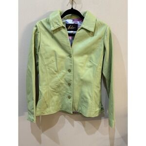 Vintage Neto lime green Italian leather jacket by Size 4 Mod Retro‎ Twee